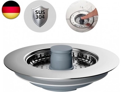 Hibbent Küchenspüle Stopfen,Küche Spüle Sieb und Stopfen Combo, Edelstahl-Shell 