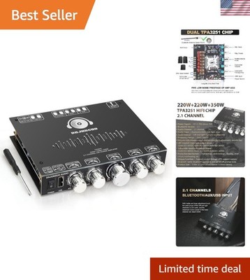 Compact Bluetooth Amplifier Module 12-38V, 220×2W+350W with Protection Features