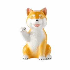 Seated Shiba Inu Statue with Scarf Charming for Entryway, Office, Gift Shoppers