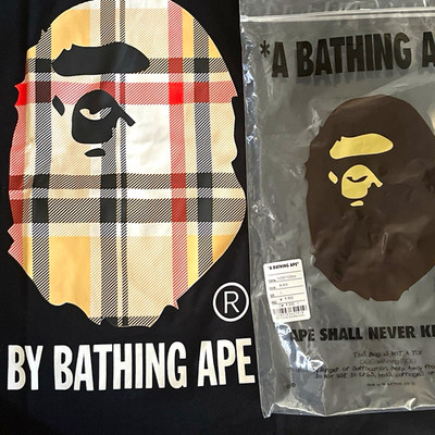 A Bathing Ape BAPE Ape Head Graphic Print Black Men s Tee L Crew Neck