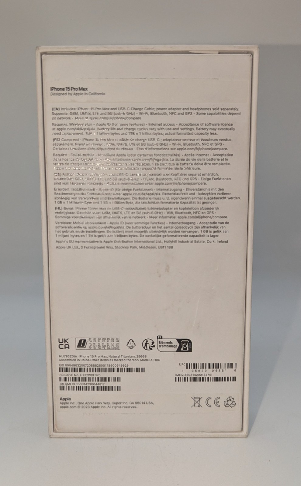 Apple iPhone 15 Pro Max 256GB Natural Titanium – Unlocked – Screen Ink image 3