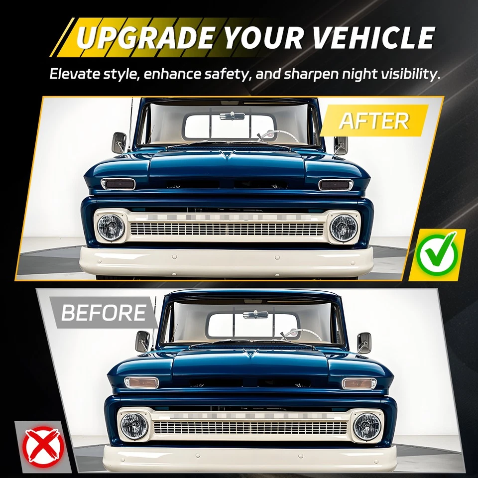 Lentes de señal de giro de estacionamiento delanteras de humo de 2 piezas para camioneta Chevrolet 1960-1966 Foto 2 de 4