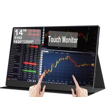 14" Portable Touchscreen Travel Monitor 1920  1200P IPS/HDR Laptop Screen Ex...