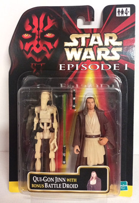 Qui-Gon Jinn with Bonus Battle Droid Figuren -  Star Wars Episode 1 - OVP