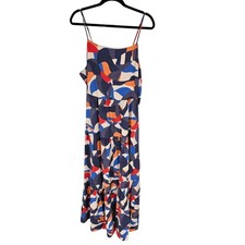 Nine West Womens Sz XXL Maxi Length Sleeveless Dress Colorful Summer Tiered