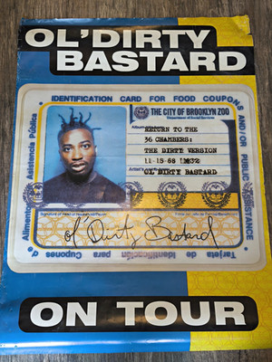 Ol' Dirty Bastard, Poster, Plakat, Wu Tang Clan,  ''On Tour'', 90er, Rap, rar