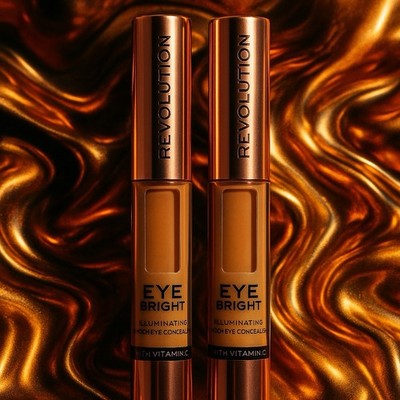 Lot of 2 Revolution Under Eye Bright Concealer Tan  Vitamin C  Illuminating  3ml