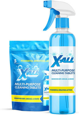X-ALL Multi-Purpose Cleaner Spray Bottle with 5 Refill Cleaning Tablets