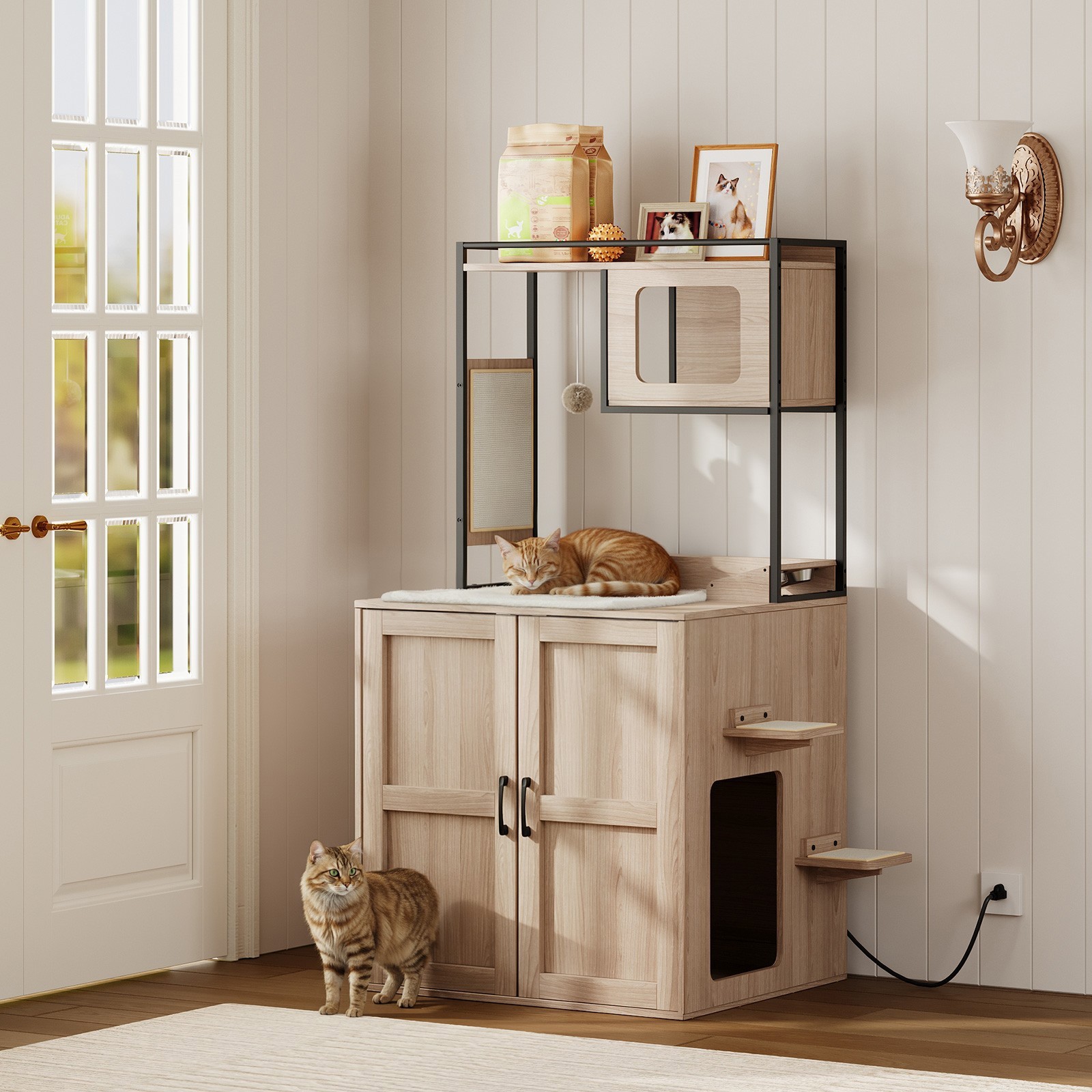 Enclosure 30.5"l X 26.8"w X 61"h All-in-one Modern Cat Tower