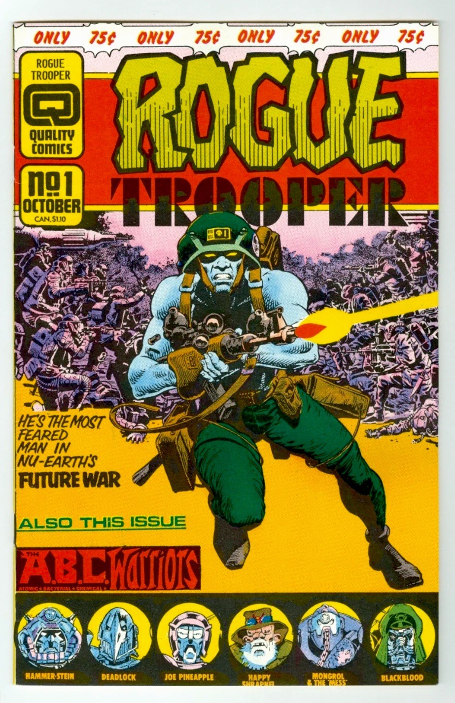Rogue Trooper #1~vol. 1~Quality Comics, 1986~Dave Gibbons art~Movie coming~VF+