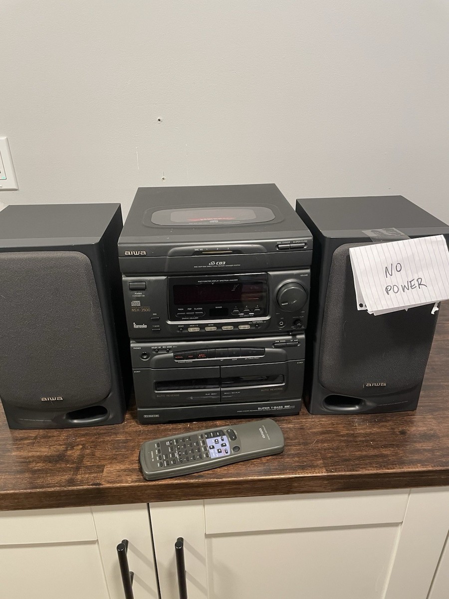 AIWA Cassette Receiver CX-N3200U 3 CD Stereo System Speakers