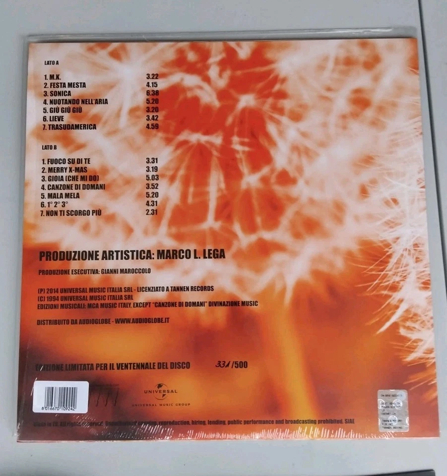 MARLENE KUNTZ Catartica LP Vinile AUTOGRAFATO Numerato Colorato 20 ANNIVERSARIO  - Immagine 4 di 4