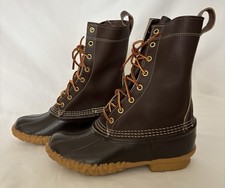 VTG LL Bean 10" Boots Womens Sz 6M 06009 6337 981604 Brown Duck Maine USA
