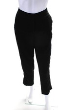 Halston Womens Mid Rise Flat Front With Pocket Dress Pants Trousers Black Size 6
