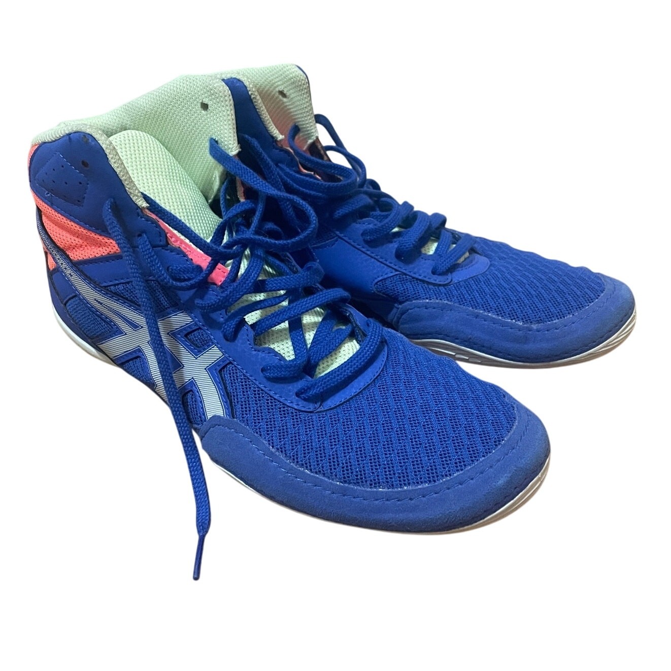 Asics Matflex Wrestling Shoes Men's Blue Green Pink