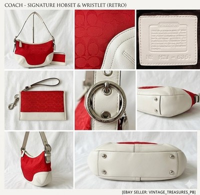Vintage Y2K Coach Soho Signature Mini C Jacquard Canvas Hobo Shoulder Bag EUC