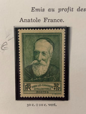 TIMBRES FRANCE  N° 343  ANATOLE FRANCE 1937 MNH