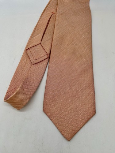 BVLGARI 100% Silk 7-Fold Peach Men Necktie Pink Formalwear Beach Wedding Summer - Picture 2 of 7