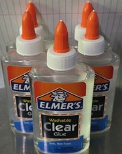  5 Elmers 5oz Washable School Glue - Clear Liquid Glue, Non-Toxic, Dries Clear