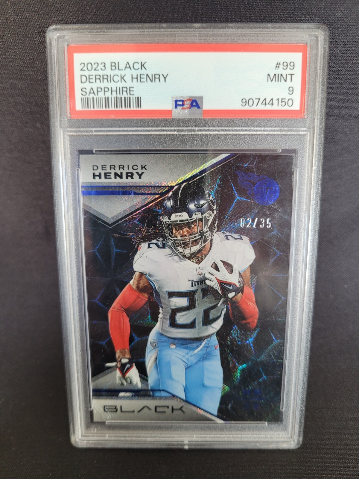 2023 Panini Black - Derrick Henry #99 Sapphire /35 - PSA 9 view 1