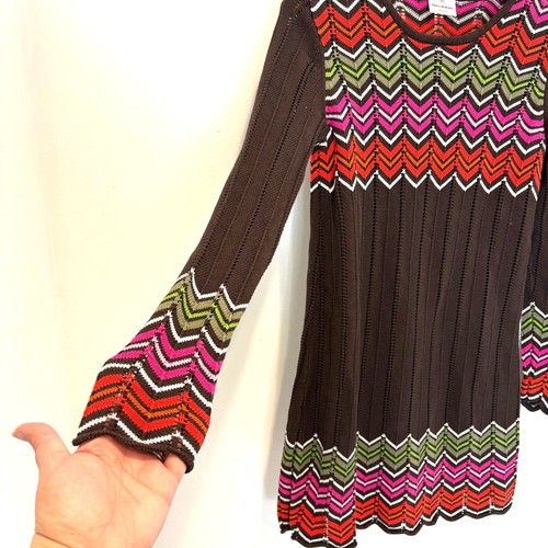 Hanna Andersson - Girls Chevron Knit Brown Lined Sweater Dress - 160cm ( 14-16 ) - Picture 4 of 7