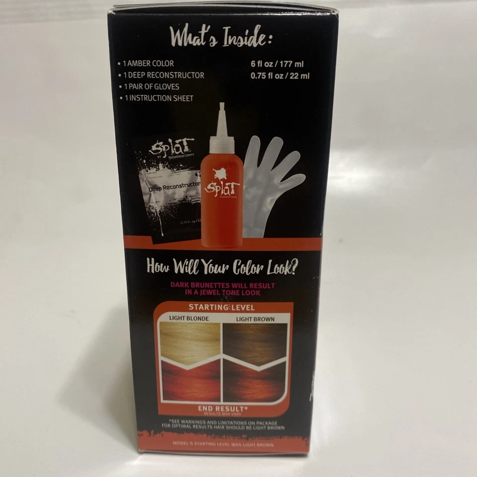 Kit de Color de Cabello Ámbar Medianoche Splat Semipermanente Sin Blanqueador - Colores Rebeldes Foto 3 de 4