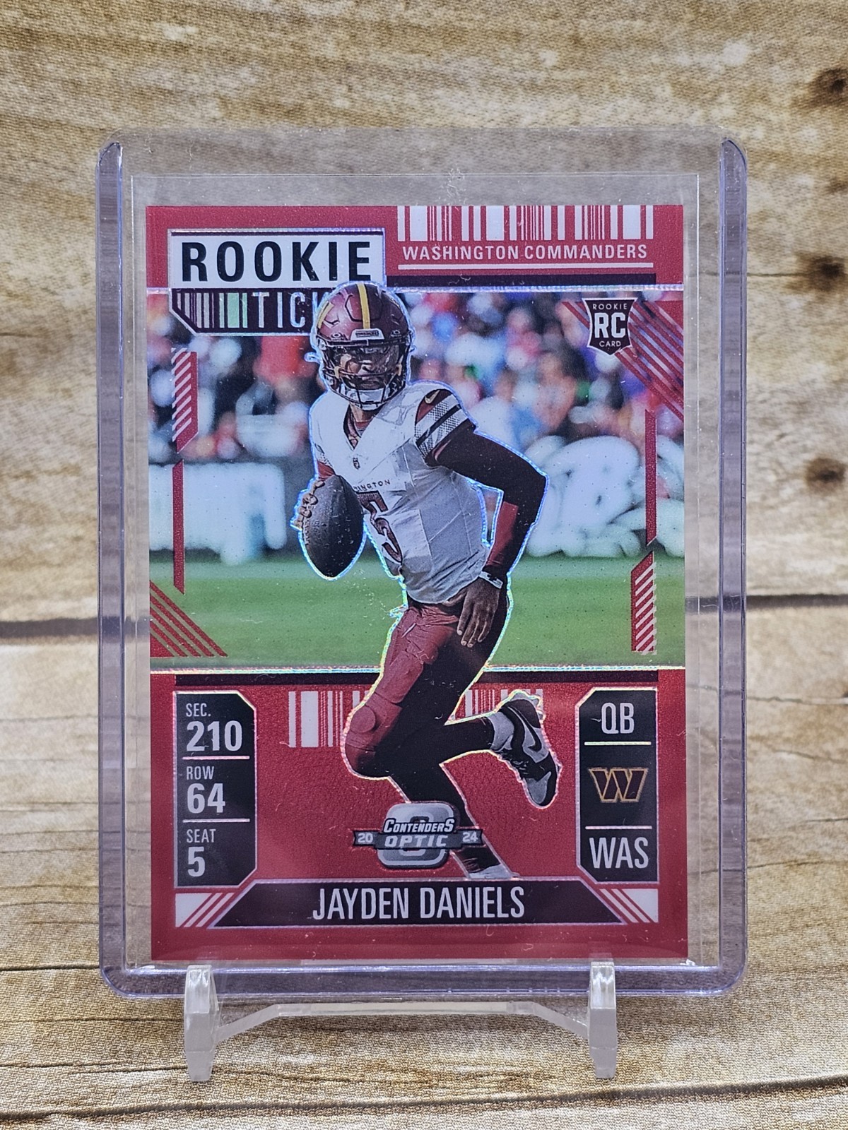 Jayden Daniels 2024 Panini Contenders Optic SP RC Red Prizm /199 #75 Commanders