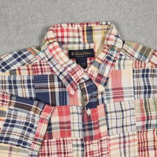 Vintage Brooks Brothers Shirt Mens Large Patchwork Indian Madras Plaid Preppy L