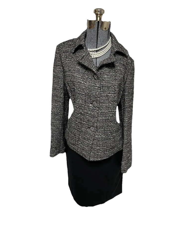 Piazza Sempione Skirt Suit Size 6 IT 46 Two Piece Set Made In Italy Wool Blend - Image 3 of 4