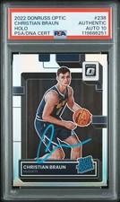 2022/23 Optic Christian Braun Holo Rookie PSA 10 Autograph Nuggets NBA