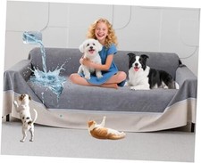 100 Double-Sided Waterproof Dog Sofa Cover - Anti Sofa 134"X91" Dark Gray