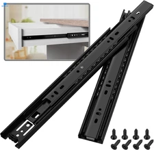 1 Pair Full Extension Ball Bearing Drawer Slides 8 10 10 Inch, Black-1 