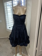 Basix Strapless Blue Flare Midi Dress Dark Romantic special occasion gothic 8