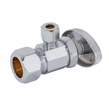 Angle Stop Valve, 1/4 x 5/8 OD Compression, Multi-Turn, Brass, Chrome, 04344LF