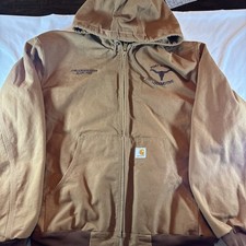 Vtg Carhartt Jacket Mens S J131 BRN Made In USA 14806 UFCW Helmets To Hard Hats