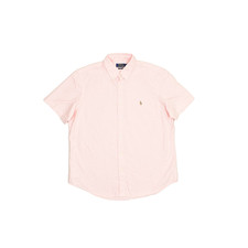 Polo Ralph Lauren Classic Fit Short Sleeve Button Down Pink Size L Pony