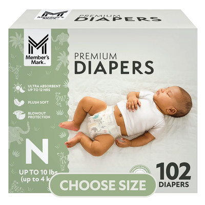 Member's Mark Premium Baby Diapers, (Choose Your Size).