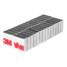 3/8 x 3/8 x 1/8 Inch Rare Earth Block Magnets N52 with Adhesive 28 Pack