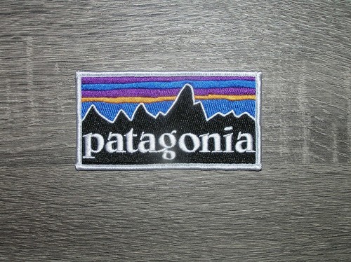 Patagonia Multicolor White Border Embroidered Iron On Patch 4" x 2"