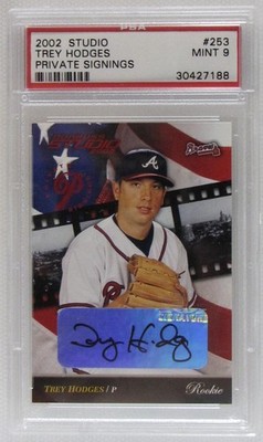 2002 Studio Private Signings TREY HODGES Autographed Rookie RC #30/250 PSA 9
