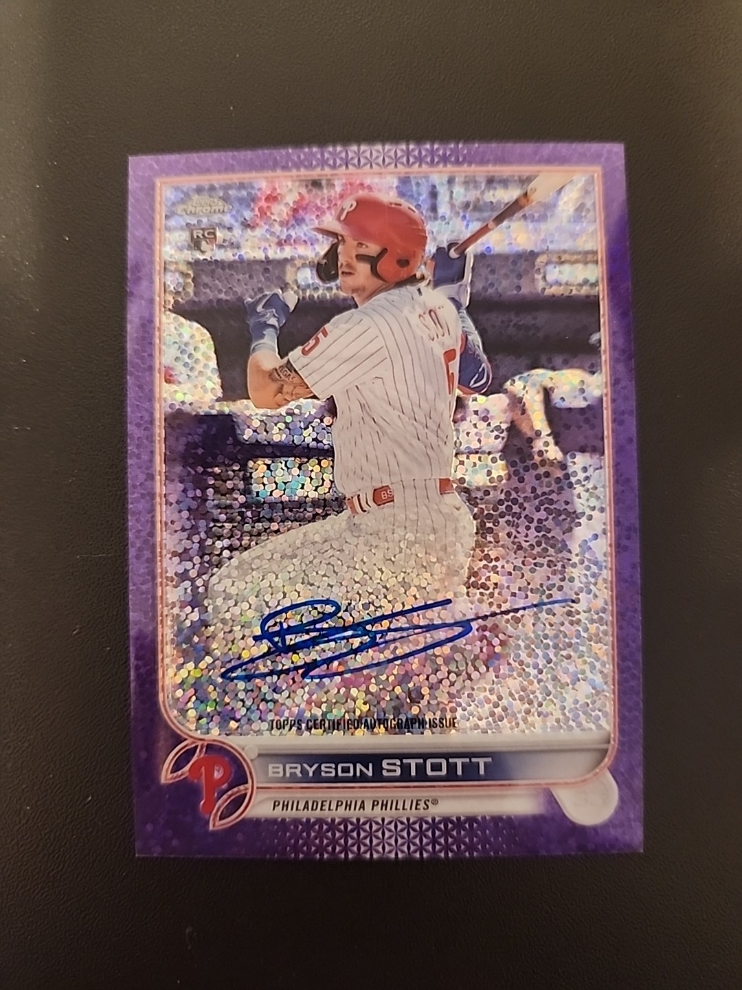 BRYSON STOTT 2022 Topps Chrome Purple Speckle Refractor Auto 281/299 RA-BS