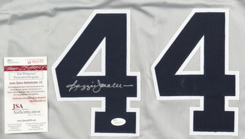 Reggie Jackson SIGNED #44 New York Yankees size XL gray stats jersey (JSA COA) - Picture 2 of 3