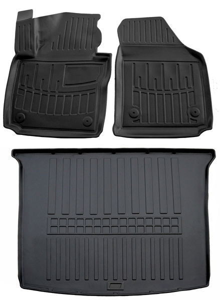 Gummimatten FußMatten Kofferraumwanne FüR VW Caddy 3 2K 2003-2020 3D Schalen-image