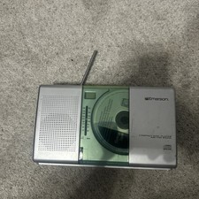 Emerson PD-5098 Portable AM/FM Radio CD Player Silver w/ Power Cord Tested Works