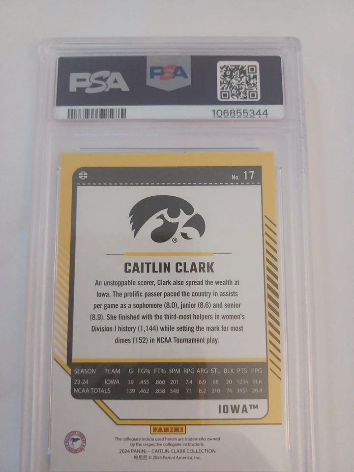 2024 Panini Donruss Caitlin Clark Collection #17 Graded PSA 9 MINT - Image 2 of 2