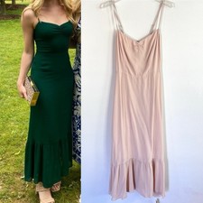 NEW Reformation Emersyn Midi Dress Champagne Sz 8