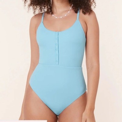 Andie The Snap One Piece swimsuit Hydrangea Blue size Small NWT