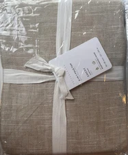 Pottery Barn Emery Linen Curtain Panel Light Filtering 50x96" Oatmeal - NEW