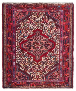 Genuine Hand Knotted Vintage Tribal Hamidoun Wool Area Rug 4.1 x 2.8 Ft