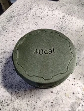 40 cal Ammo Box Holds 37=Cartridges. Lid Screws On. Green  3d Printed. Stackable